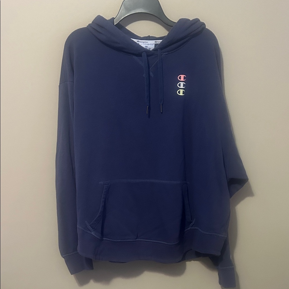 Champion women’s Dark Purple Hoodie with Logo Accents